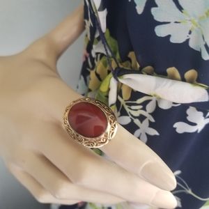 Carnelian Polished Stone Technibond Ring